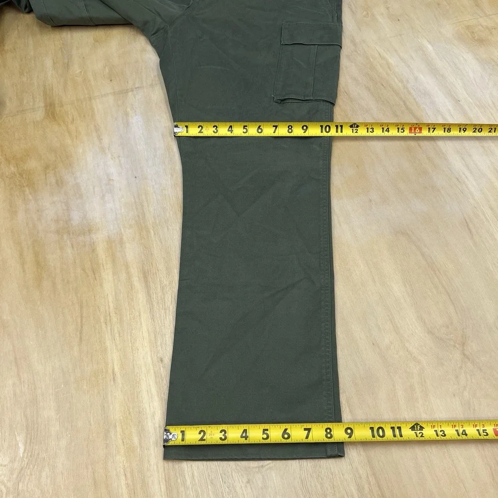J Crew Flex Military Cargo Pants Mens 38x32 Slim Straight Green Twill Stretch